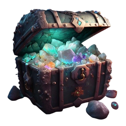 An opened treasure chest